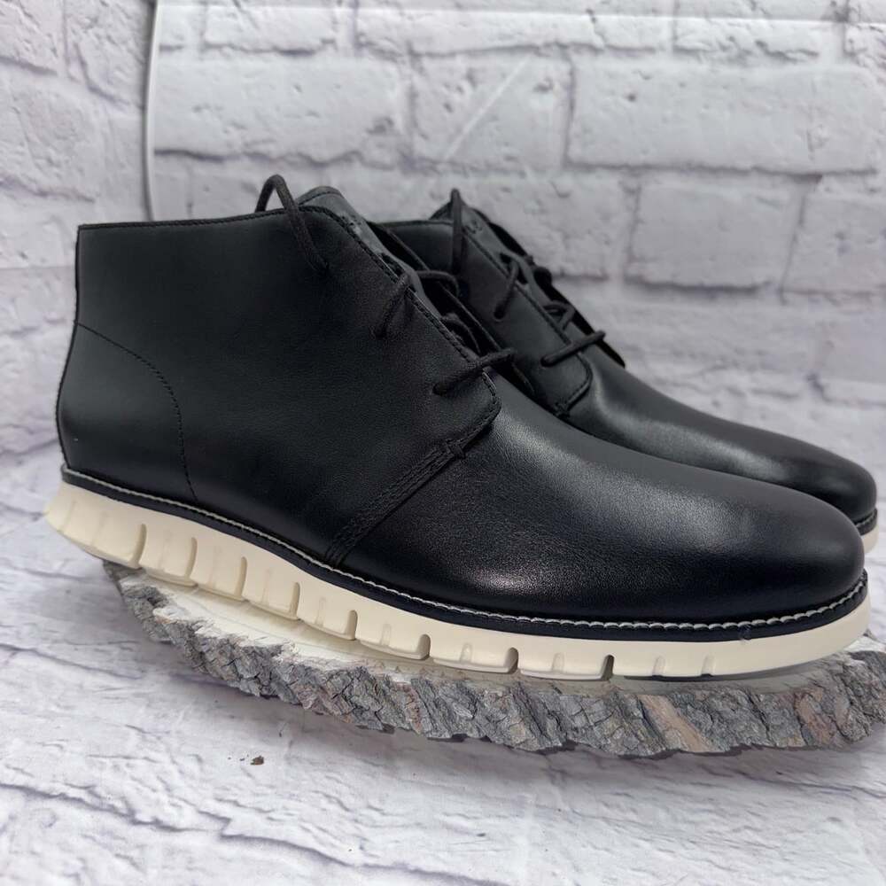 Cole Haan Mens Zerogrand Chukka Boot Size 12M Black White NWOB - Picture 5 of 15